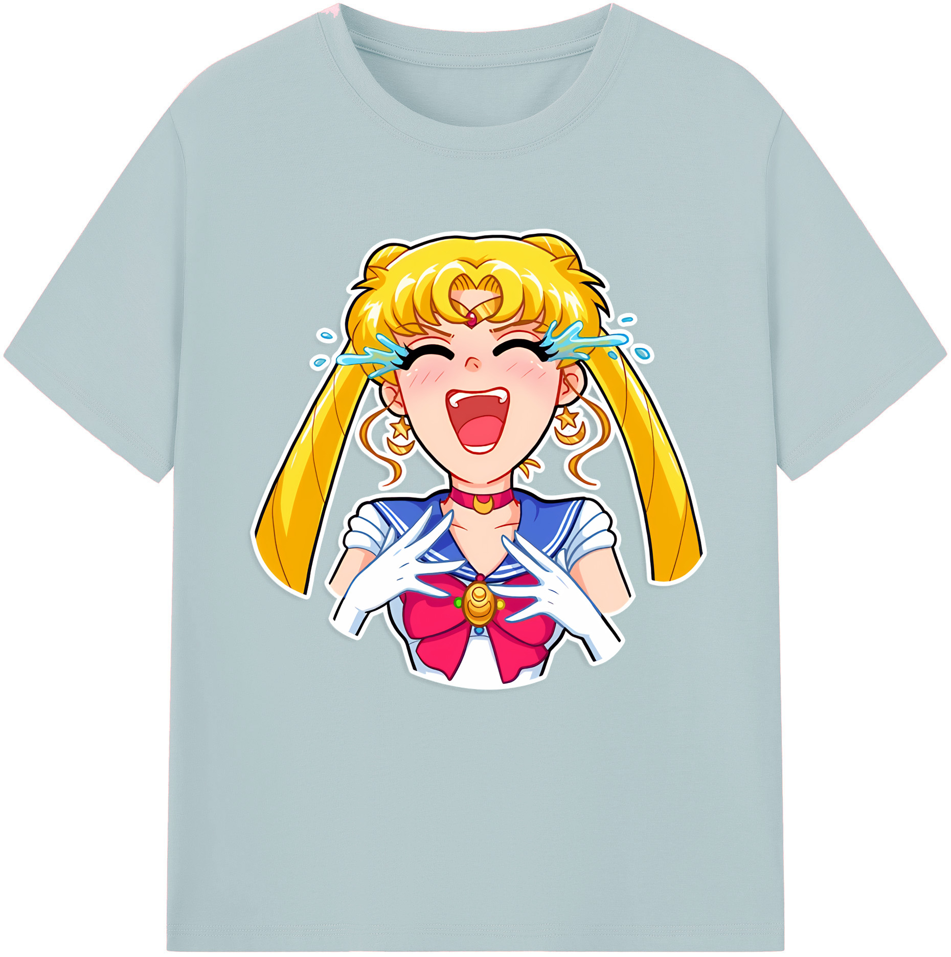（画像用） 美少女戦士セーラームーン 月野 うさぎ つきの うさぎ Sailor Moon Tsukino Usagi 綿100％半袖Tシャツ（フロントプリント）